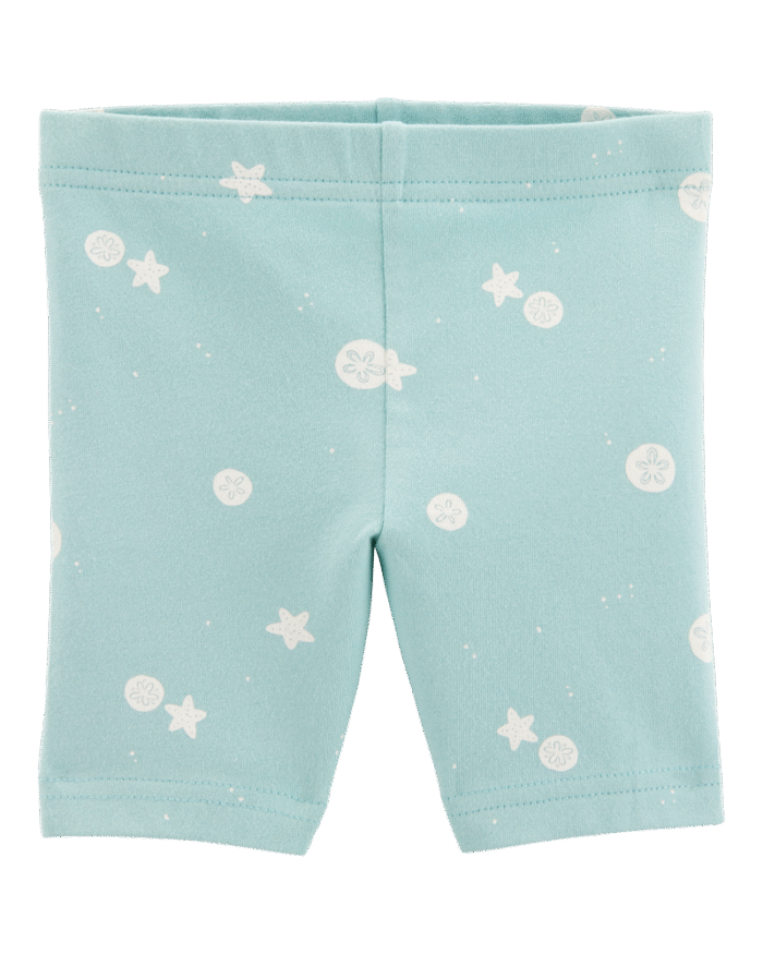 Toddler Girl Sea Print Bike Shorts